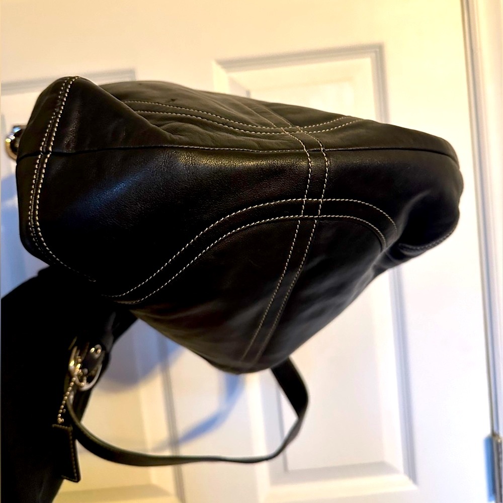 COACH Vintage Genuine Leather Bag Y2K Retro Purse Like New Handbag Black - Picture 8 of 13